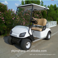 carrito de golf eléctrico con dos asientos y cesta trasera